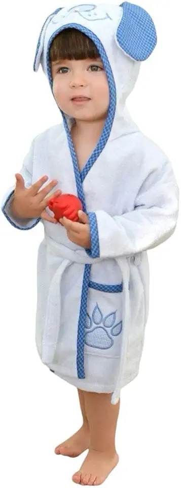 Roupão Infantil 100% Algodão para Bebês Crianças Meninas Meninos com Capuz Toalha Aveludada e Felpuda Ideal para Saída de Banho Praia Piscina Natação Presente.