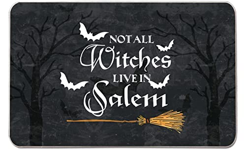 16x24 inch Halloween NOT All Witches Live in Salem Doormat Indoor Outdoor Entrance Door Mat Bath Rug Decorative Patio Garage Garden Kitchen Door Mats Porch Gifts Mats, Style-1814