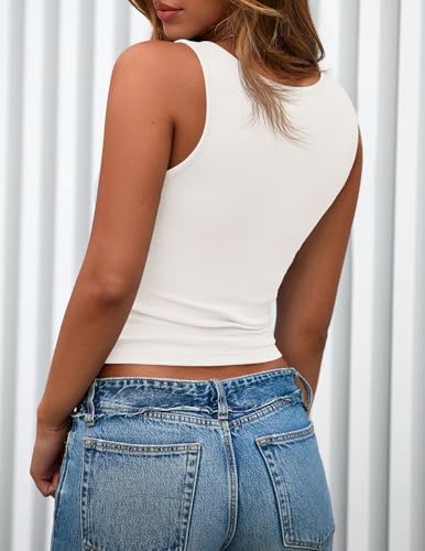 PRETTYGARDEN Womens 2025 Summer Tank Tops Ribbed Knit Slim Fit Sleeveless Henley Shirts Casual Basic Button Up Blouse2