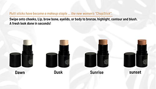 Mom's Secret Natural Organic Multi Cream Sticks, Highlighter And Bronzers 100% Natural, Vegan, Gluten Free, Cruelty Free, Made In The Usa, 0.18 Oz. (Sunset) #TOP2