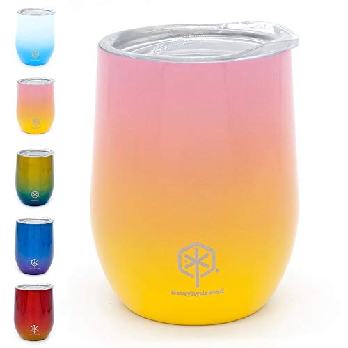 Wine Tumbler Glasses, Stayhydrated Coffee Tumbler with Lids Insulated Wine Glass Stainless Steel