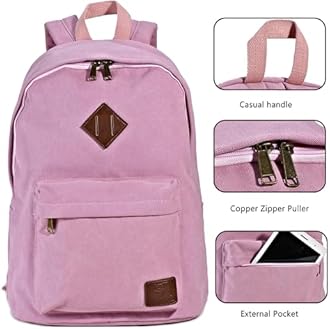 Canvas Vintage Backpack Lightweight Travel Daypack Laptop Backpack College Student Rucksack for Men Women