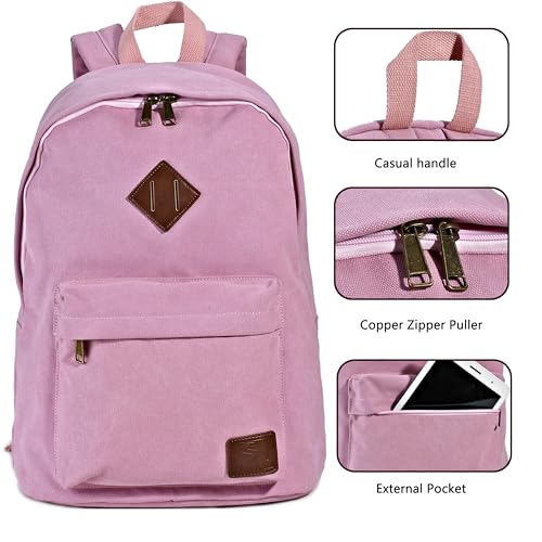 Canvas Vintage Backpack Lightweight Travel Daypack Laptop Backpack College Student Rucksack for Men Women