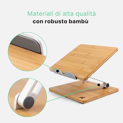 MY FAT GORILLA Stand per Laptop in Bambù, Supporto...