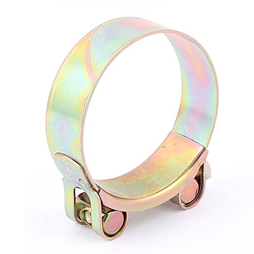 Aexit 64-67mm Range Clamps Adjustable Nut Water Oil Hose Clamp Hoop Strap Clamps Brass Tone