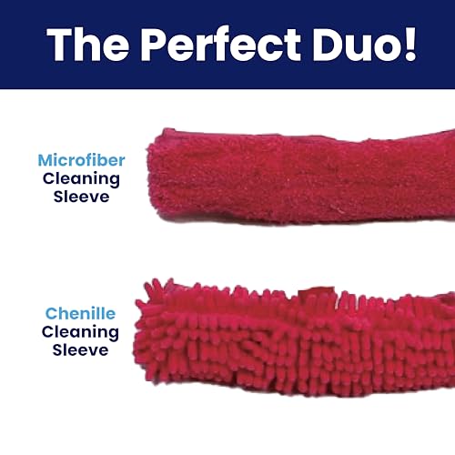 Image of Microfiber Window Cleaner - Dual Heads & Telescoping Handle (Raspberry)