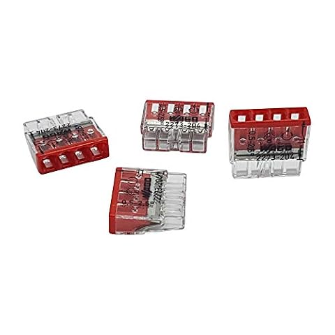 Wago 2273-204 COMPACT Zaciski przyłączeniowe, Ø 0,5–2,5 mm², 4-biegunowe, przezroczyste/białe, 10 szt.