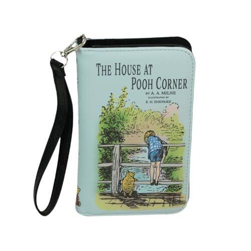 Things2Die4 Light Blue House at Pooh Corner Book Wallet Wristlet – ID Holder, Snap Close, Zipper Coin Pouch, 4 Card Slots, and Bill Pockets – Charming for Fans2