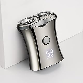 Przenośna golarka podróżna Beard Trimmer: Mini akumulatorowa golarka podróżna Mokra i sucha obrotowa golarka do brody Golarka ładowana przez USB