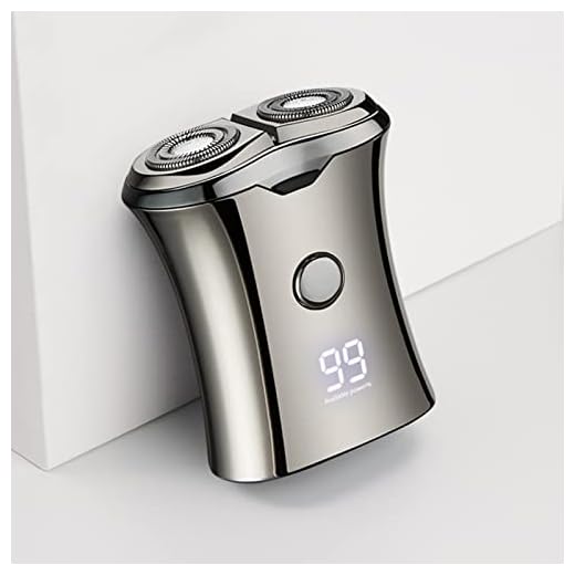 Electric Mini Travel Shaver for Men - Pocket Size Washable Electronic Razor - Mens Rechargeable Portable Cordless Shaving Face Beard - Wet & Dry Rotary Electrical Shave