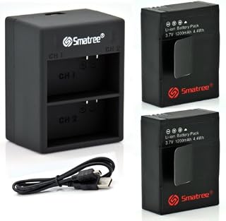 Smatree Battery Compatible for GoPro Hero3+ / Hero 3 Camera, 1200mAh Rechargeable with Dual Rapid Charger
