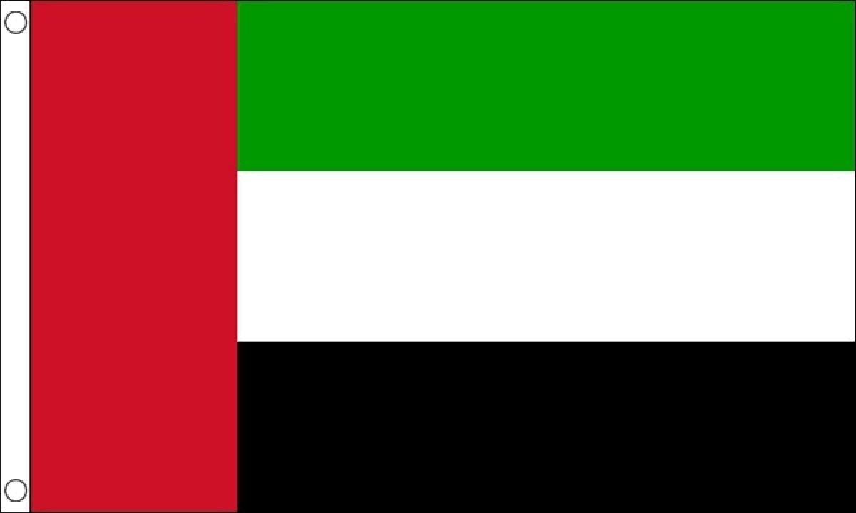 United Arab Emirates Flag 5 x 3 FT - 100% Polyester With Eyelets FlagSuperstore©