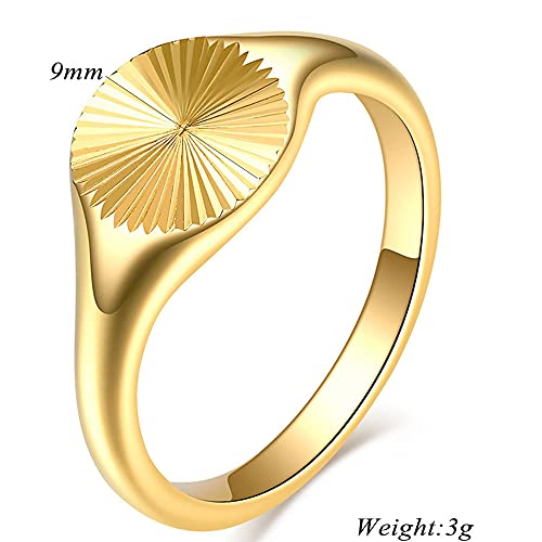 Jude Jewelers Stainless Steel Round Signet Style Sunshine Pattern Cocktail Party Promise Statement Holiday Ring2