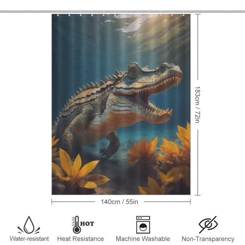 Rideau douche tissu motif crocodile de qualité supérieure 140x183 - 4