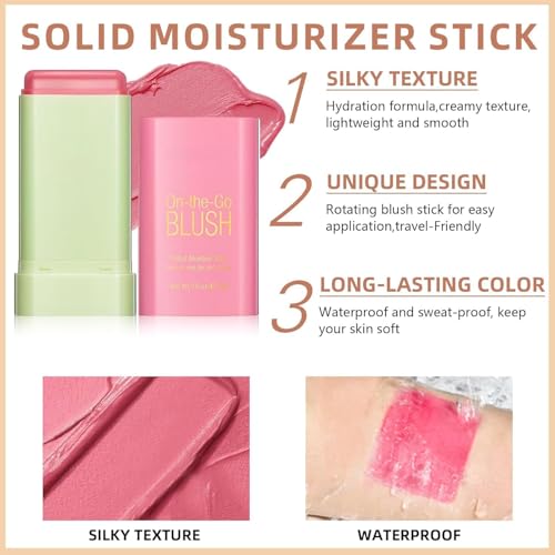 TopFinder® On The Go Blush Stick | Highly Pigmented Shimmer Blusher | Blendable & Buildable Tinted, Long-Lasting | Matte Finish For All Skin | Blusher for Cheeks & Lips,... - Image 4