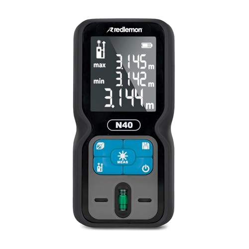 Medición Y Trazado, Tools Redlemon Medidor Láser de 40 Metros de Alcance, Mide la Longitud, Altitud, Área y Volumen de Diferentes Espacios, Guarda hasta 99 Registros, Cuenta con Dos...