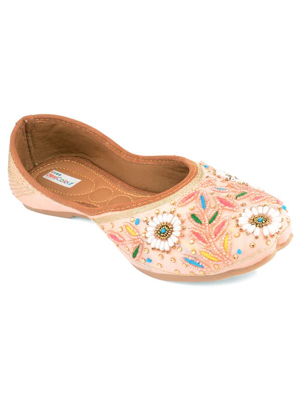 desi colour Women Ethnic Footwear Mojari/Punjabi Jutti- Dabka Work4-picture-32