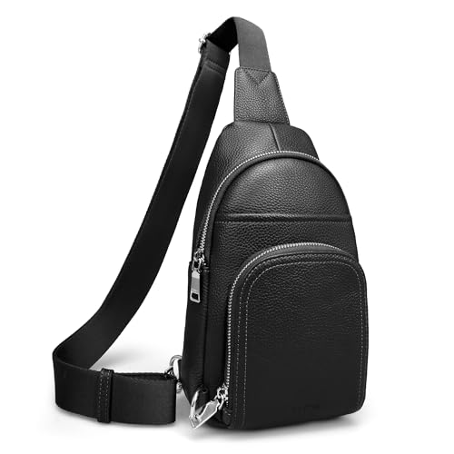 befen Genuine Leather Small Crossbody Sling Bags for Women Anti-Theft Fanny Packs Chest Bags Purse with Built in RFID Wallet