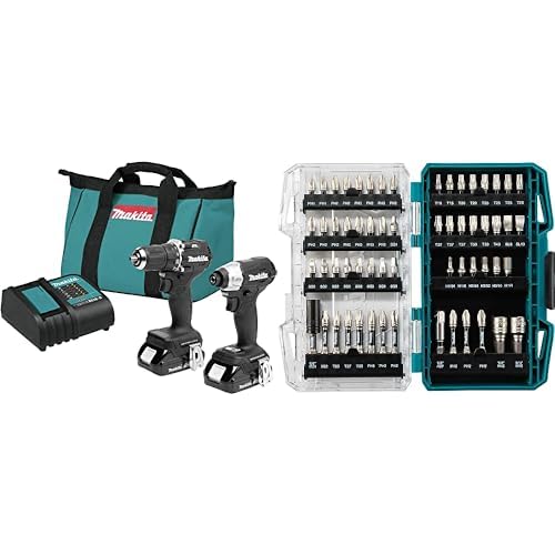 Image of Makita CX203SYB 18V LXT Sub-Compact Brushless 2-Pc. Combo Kit with bonus E-01644 Impact XPS 60 Pc. Impact Bit Set
