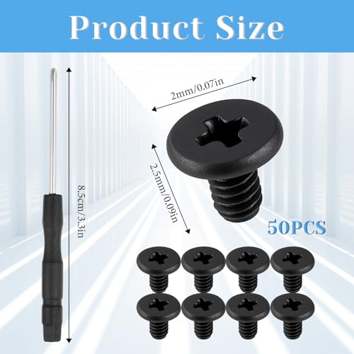 Pack of 50 Black M.2 PC Screws Set, M2 x 3 mm M.2 SSD Nvme Mounting Screws Kit M. 2 SSD Screw Set for Laptops Nvme Mounting Screws Computer Screws for Motherboard Motherboard Desktop PC