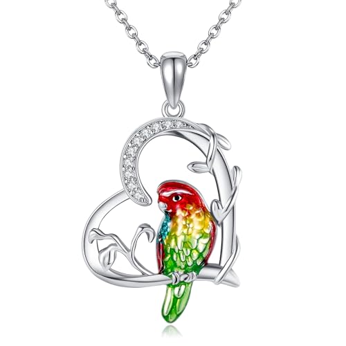 Sterling Silver 925 Cute Animal Necklace Heart Pendant Jewelry Gift For Women Valentine's Day Christmas Gifts