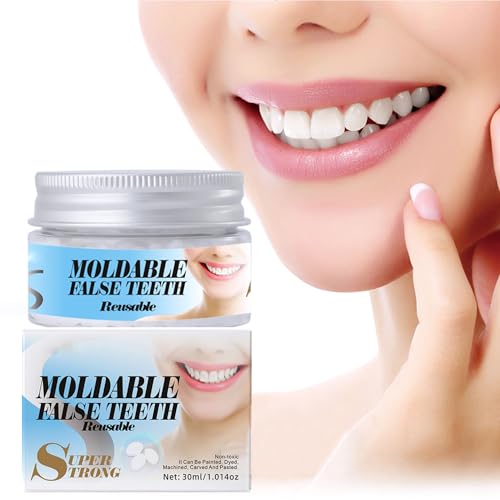 Kit Reparación Dientes Postizos Temporales 30g- Solución Rápida para Dientes Rotos o Faltantes,Cemento Dental Ajustable