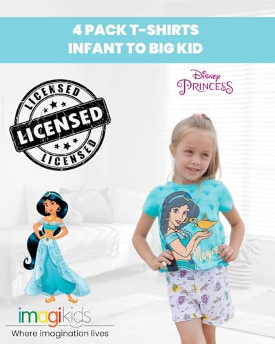 Image of Disney Mickey Mouse Minnie Mouse Girls 4 Pack Graphic T-Shirts Infant to Big Kid