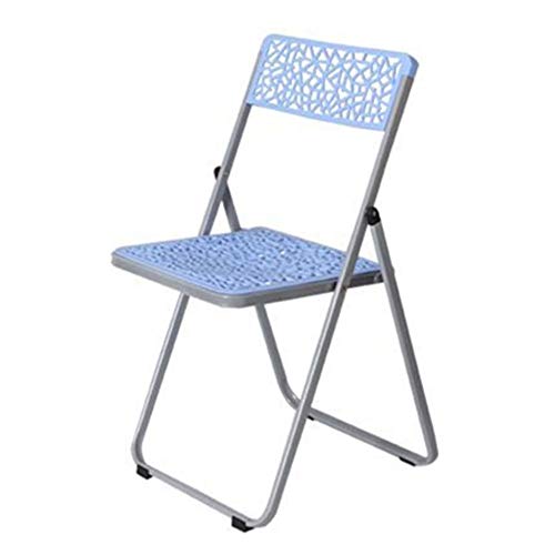 ZSYUN Plastic Hollow Folding Chair Training Chair Simple Conference Chair Ventilation Chair Outdoor Folding Chair Living Room Chair (Color : Blue, Size : 85x47x47cm)