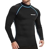 TERODACO Schwimmshirt Herren Langarm Schnelltrocknend Weich UV Shirt Herren Surfen Angeln Rashguard...