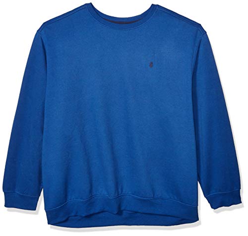 IZOD Men's Big & Tall Tall Advantage Performance Long Sleeve Solid Fleece Soft Crew Pullover, True Blue, 3X-Large Big
