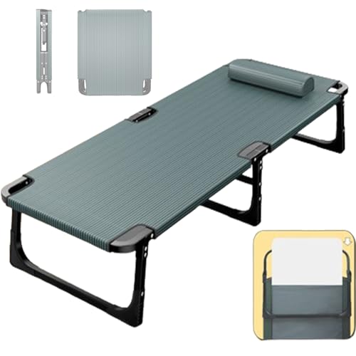 Lit pliant portable adulte robuste | Lit de camp confort XL avec oreiller intégré