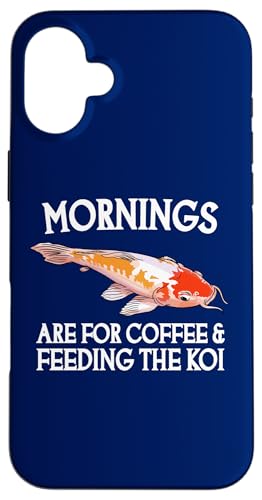 朝はコーヒーと鯉の餌やりに スマホケース iPhone 16 Plus 用