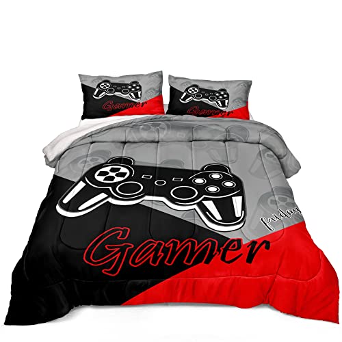 Z.Jian HOME Gaming Bedding for Boys Teen Game Contoller Bedding Set for Kids Down...