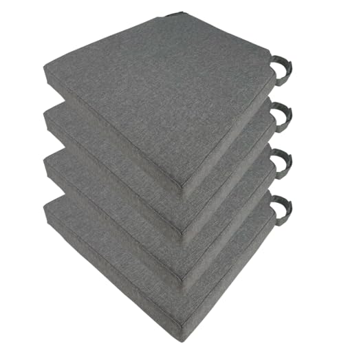 Idelio | Set 4 cuscini Trapezoidali Saturno, per sedie con forma a Trapezio, cm 40x27x5 Imbottitura in Poliuretano ad alta densità, Tessuto con effetto Melange, elegante, colore Grigio, Sfoderabile.