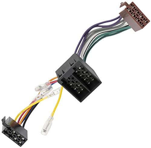 AERZETIX: Rallonge 185mm connecteur fiche ISO 13PIN 8+5 pour autoradio précâblée faisceau universel qlimentation+son haut-parleurs enceintes mâle femelle