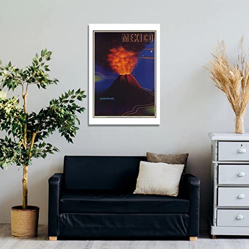 Poster Mexique Volcan Paricutin affiche encadrée petit format papier mat - 3
