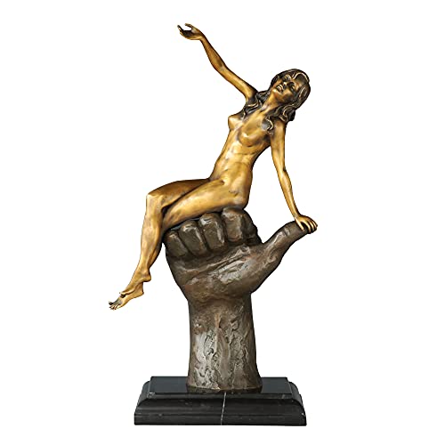 NILEEBUKER Bronze Nude Statue Thumb Girl Sculpture Modern Beautiful Naked Woman Body Art