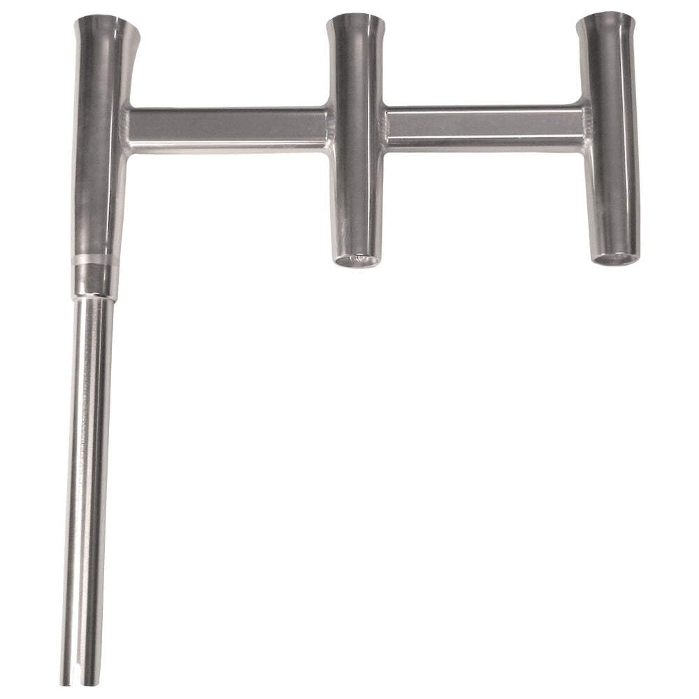 TACO Metals Marine F31-0781BXY-1 Deluxe Trident Rod Holder Cluster with Tool Caddy - Offset,Silver