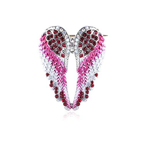 Image of Angel Wings Brooch Pin - Crystal Angel Wings Brooch Multicolor Lapel Pin Trendy Backpack Badge Hat Bag Decoration Accessories for Women Teen Girls