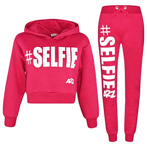 Chándal para niñas con capucha #Selfie con capucha y traje de Jog de 5-13 años - rosa - 7-8 años Cover