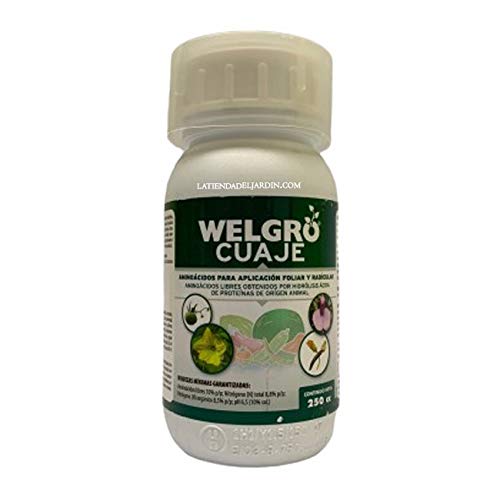 Suinga Welgro Cuaje de 250cc, aminoácidos para aplicación foliar y radicular. Potencia la polinización y el cuaje