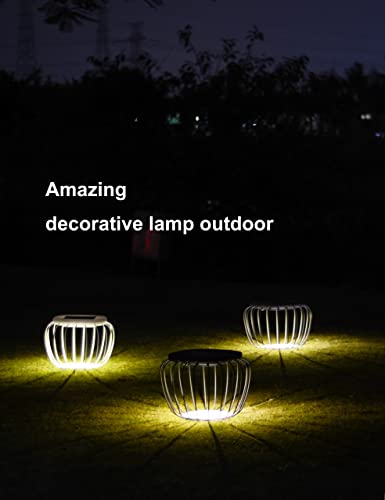 Weilailux 16-Inch Solar Outdoor Floor Lamp Waterproof, Led Round Cube Chair Light Seat Stool Side Table, Accent Ambient Decorative Lighting For Home Hotel Lawn Patio Garden, Grey (3000K + 6000K) #TOP2