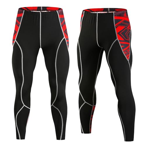 Leggings deportivos hombre RAOKENSU pantalones largos de ciclismo negros transpirables