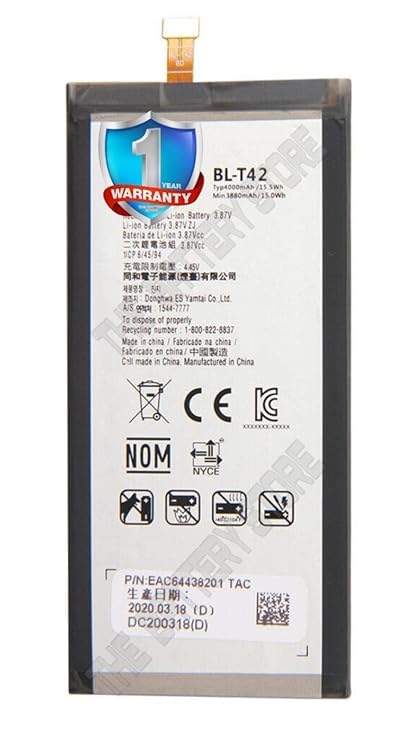 Image of THE BATTERY STORE Original BL-T42 Battery for LG V50 ThinQ 5G / V50s ThinQ / G8X ThinQ Battery with 1 Year Warranty*** (DD20)