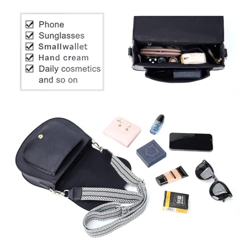 Image of AFKOMST Crossbody Bags for Women,Small Saddle Purse and Boho Cross Body Handbags,Vegan Leather
