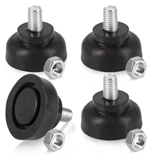 Dncvb 4 Stück Gummifüße Schraubbar, Stellfuss M8 x 35 mm Maschinenfüße Verstellbare Möbelfüße, Feuchtigkeitsbeständig und rutschfest, Reduzieren Effektiv Geräusche, Geeignet für Möbel, Geräte