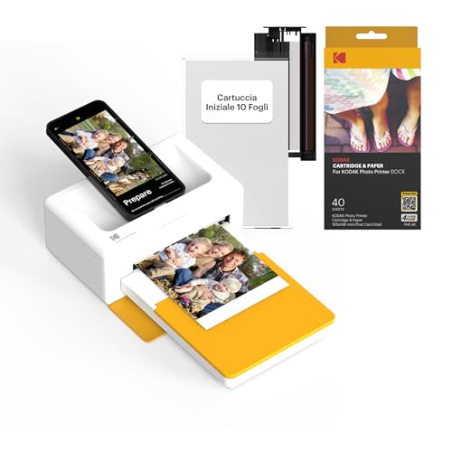 Kodak Dock Plus PD460, stampante fotografica portatile per smartphone, stampa istantanea, 10 x 15...