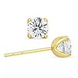 - - - Abelini Damen - Gold 9 Karat (375) 9 Karat (375) Gelbgold Rundschliff Leicht Getöntes Weiß/Top Crystal (I) Diamant