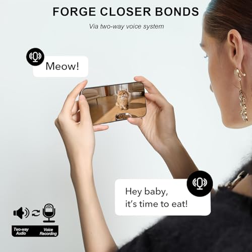 Automaticcatfeederwithcameravoiceinteractionwifiappcontrol4ldryfooddispenserforcatsdogswithfreshnesspreservationcustomfeedingtimesportionsdualpower Urban Country Home Decor Automatic cat feeder with camera voice interaction wifiapp control 4l dry food dispenser for cats dogs with freshness preservation custom feeding times portions dual power urban country home decor