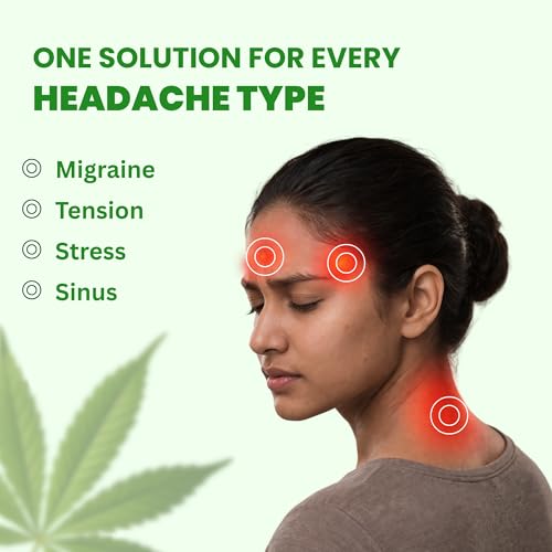 Image of Hampa Ayurvedic Migraine & Headache Pain Relief Roll-On 10ml | Herbal Pain Relief for Migraine, Headache, Stress, Tension & Sinus | Hemp, Vijaya, Peppermint & Eucalyptus | AYUSH & GMP Certified